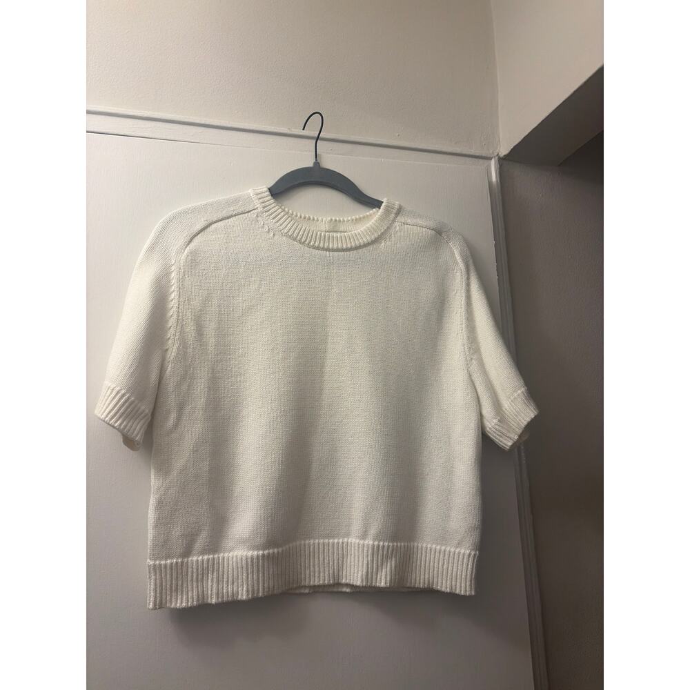 Abercrombie Cream Short Sleeve Crewneck Sweater Tee XS - Picture 3 of 3